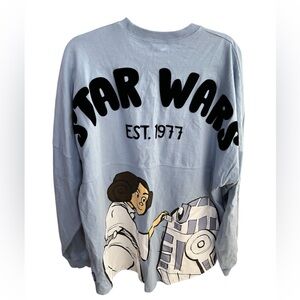 Star Wars Disney Parks Spirit Jersey Blue Princess Leis R2D2 Size XL